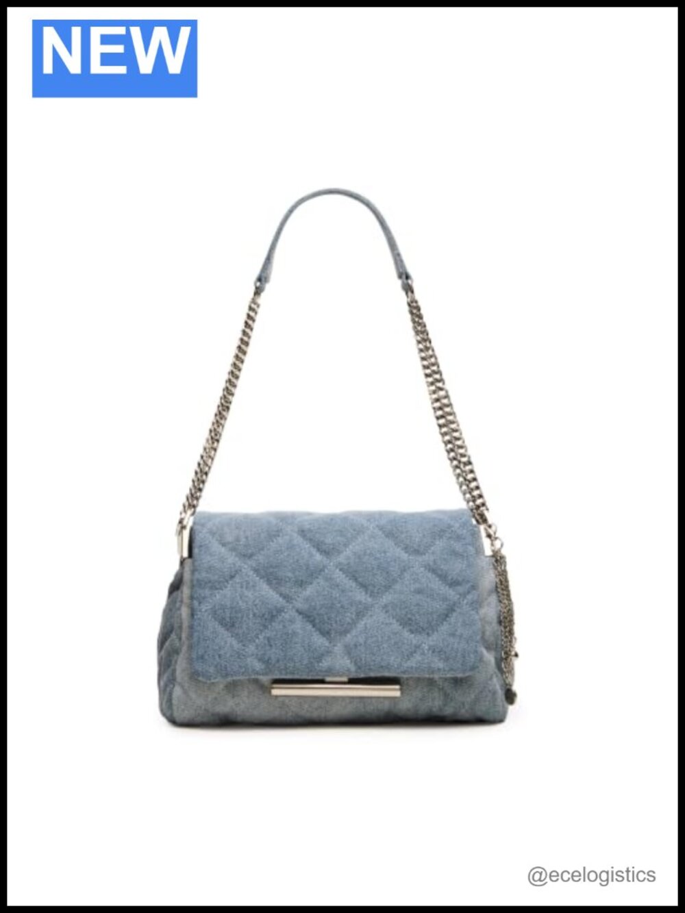 Quilted Faux Leather Shoulder Bag with Flap and Push Lock